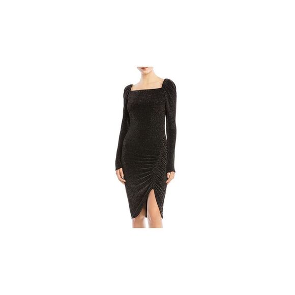 BAILEY44 Dresses & Skirts - BAILEY44 Womens Black Pouf Sleeve Below The Knee Cocktail Body Con Dress M